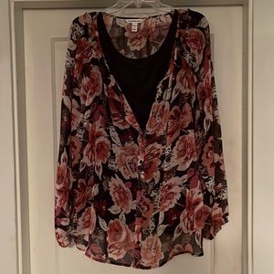 Croft & Barrow Sheer Blouse with Black Tank Size 2x - NWOT